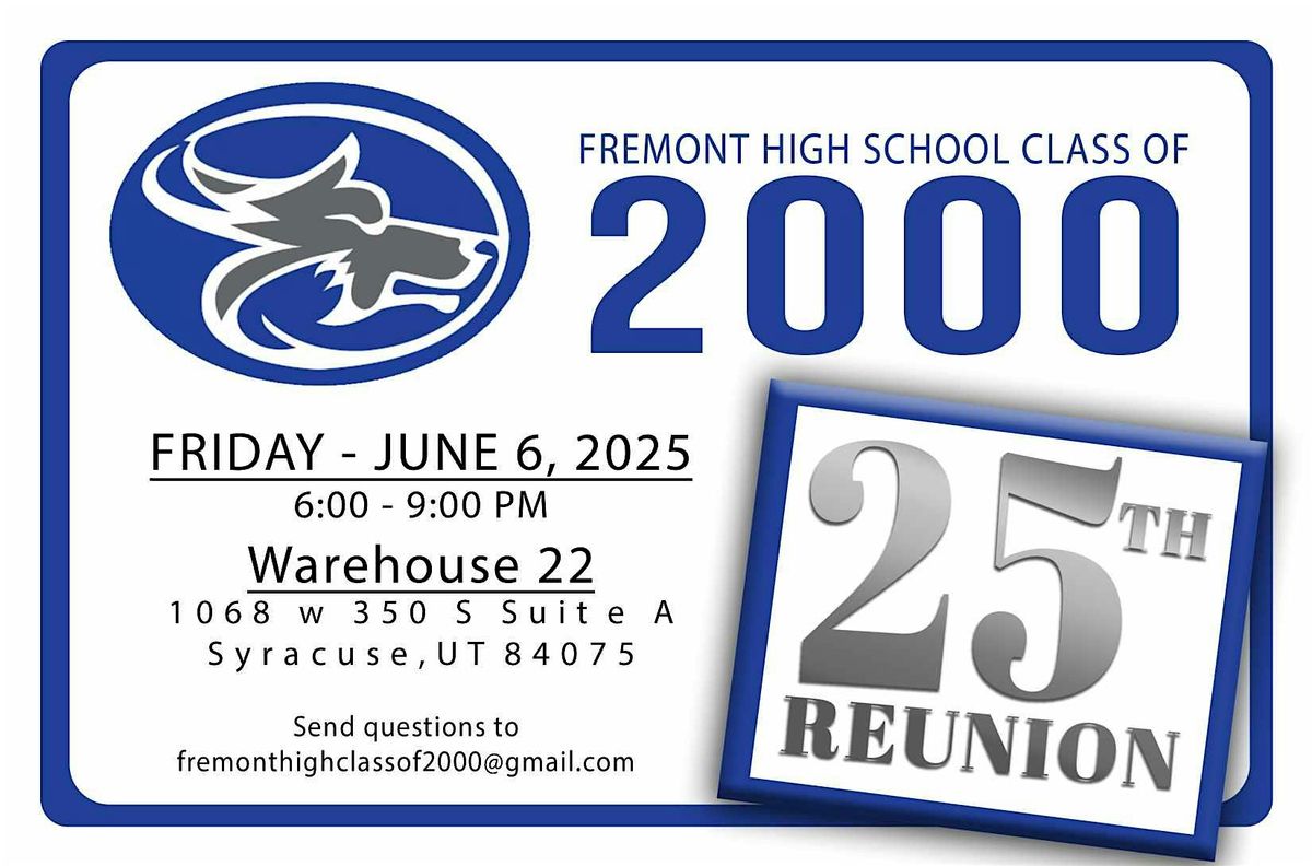 Fremont High Class of 2000 *25 YEAR REUNION, 6 June | Event in Syracuse | AllEvents