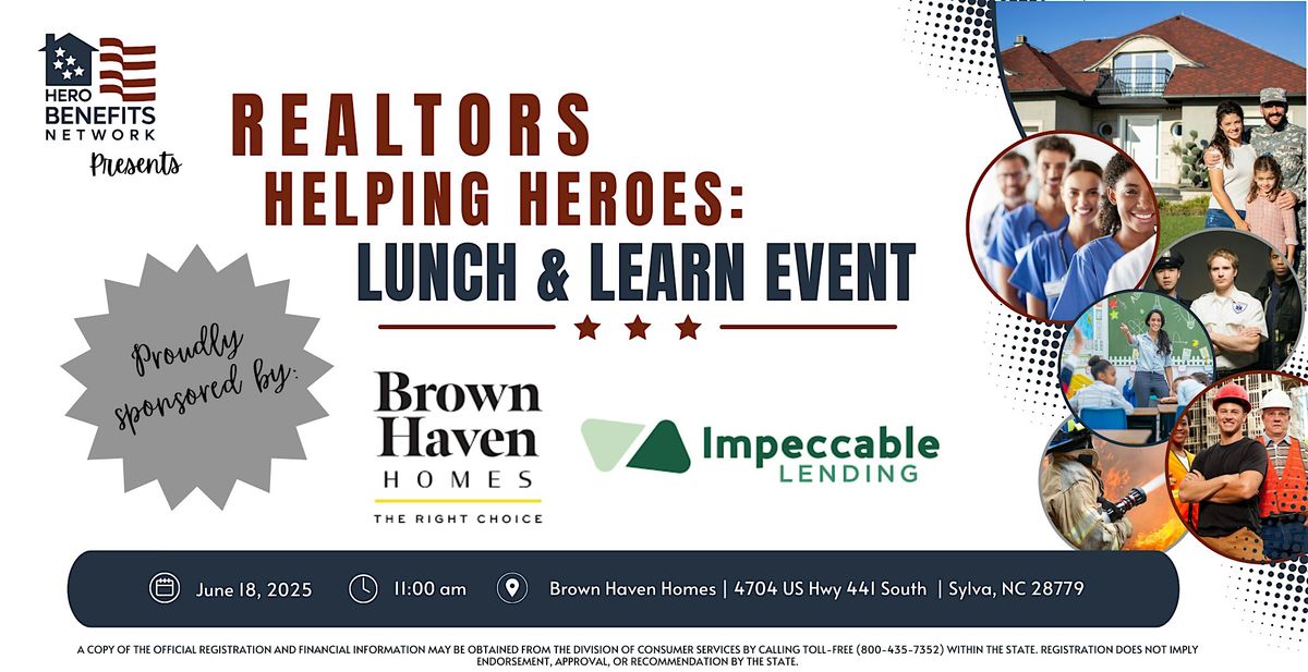 REALTORS Helping Heroes: Lunch & Learn Event, 18 June | Event in Sylva | AllEvents