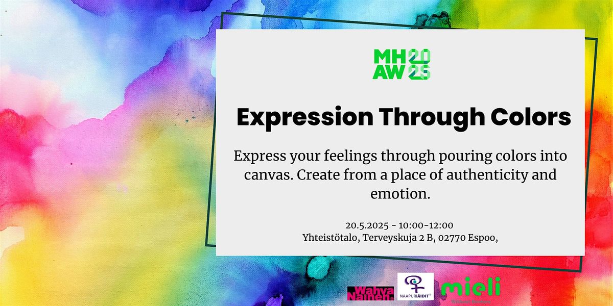 Expression through colors/Mielen hyvinvointia ja ilmaisua väreillä, 20 May | Event in Espoo | AllEvents