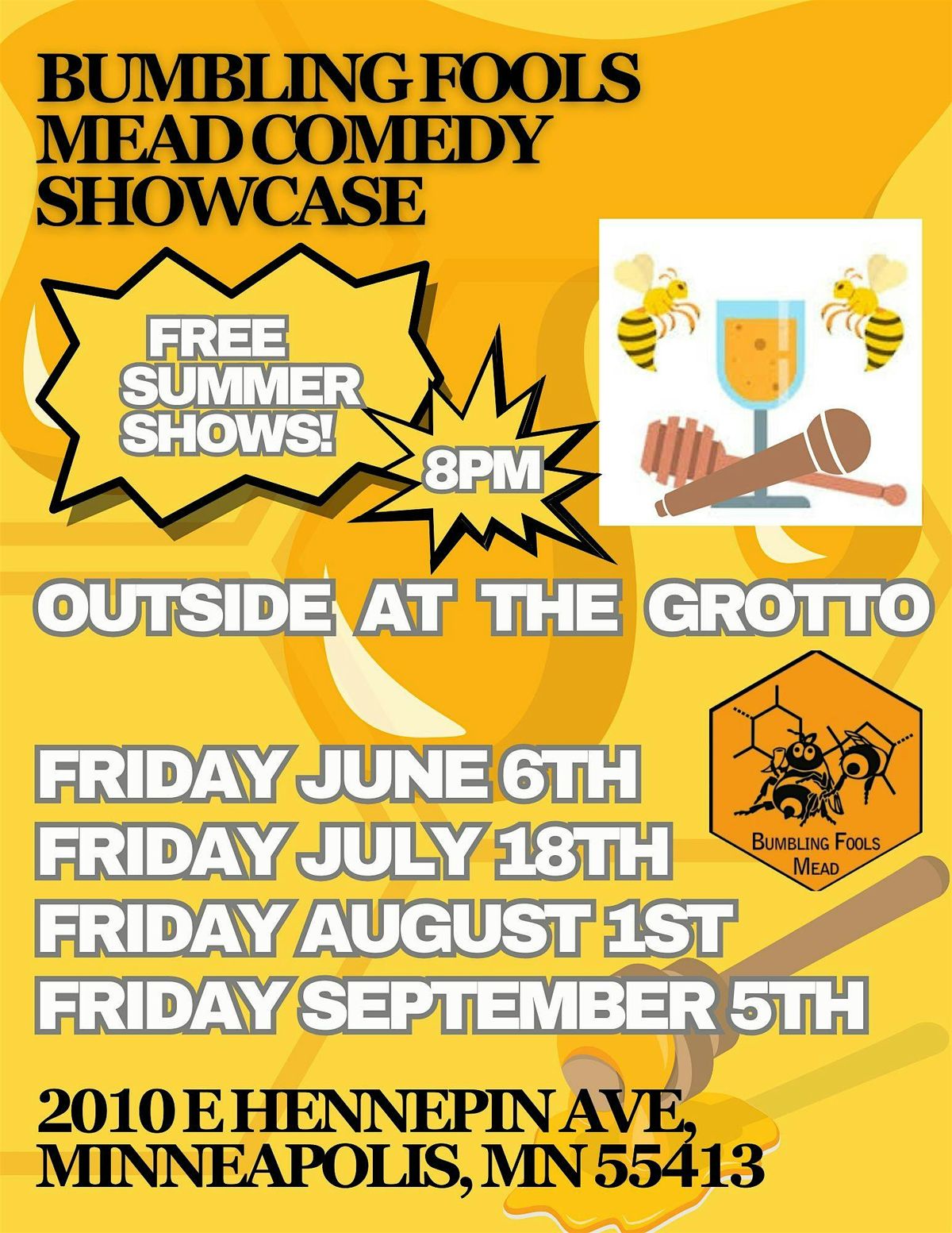 Bumbling Fools Comedy Showcase - GROTTO SHOW, 18 July | Event in Minneapolis | AllEvents