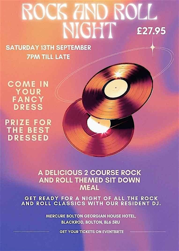 Rock and Roll Night with 2 Course Meal, 13 September | Event in Blackrod | AllEvents