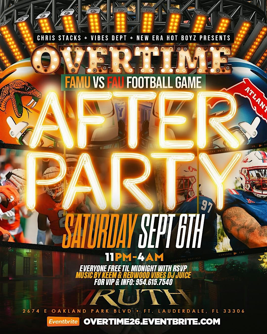 OVERTIME (FAMU vs FAU & BETHUNE vs UM) AFTER PARTY, 6 September | Event in Fort Lauderdale | AllEvents