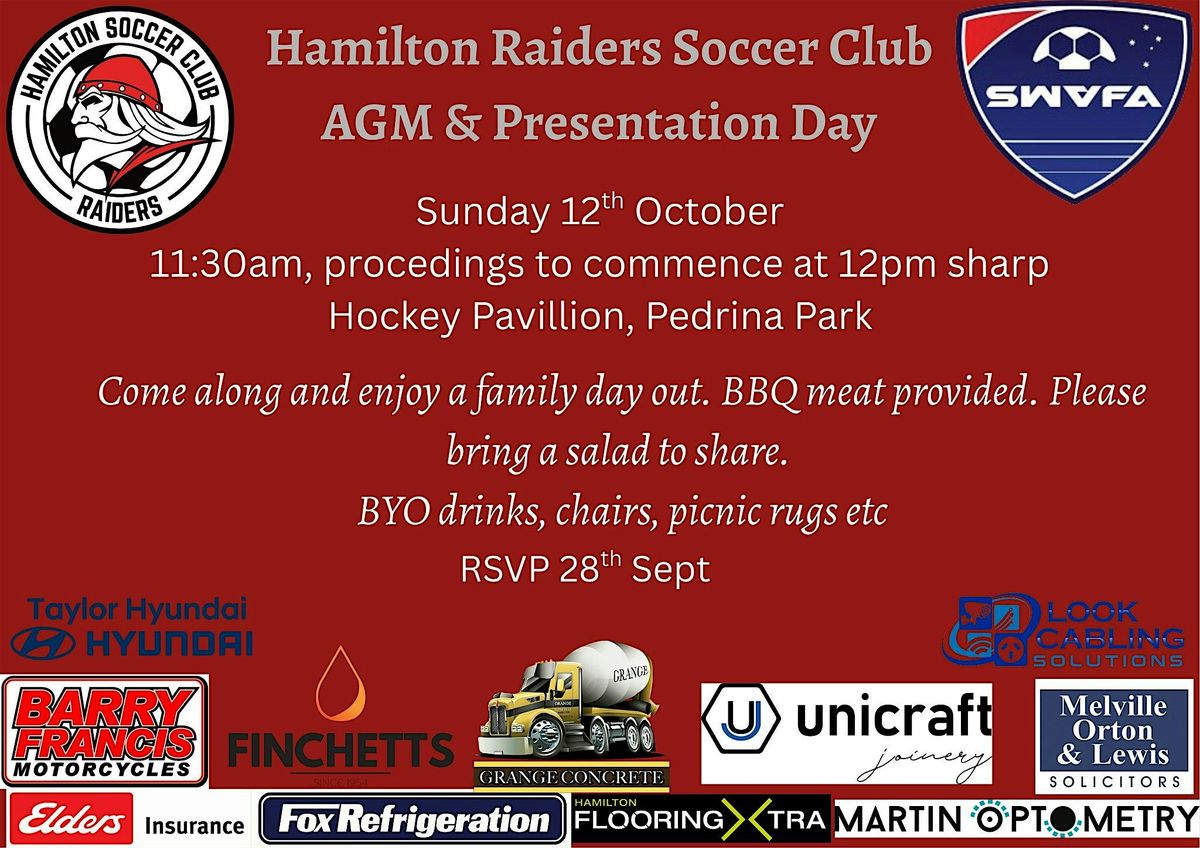 Hamilton Soccer Club AGM & Presentation Day | Event in Hamilton | AllEvents
