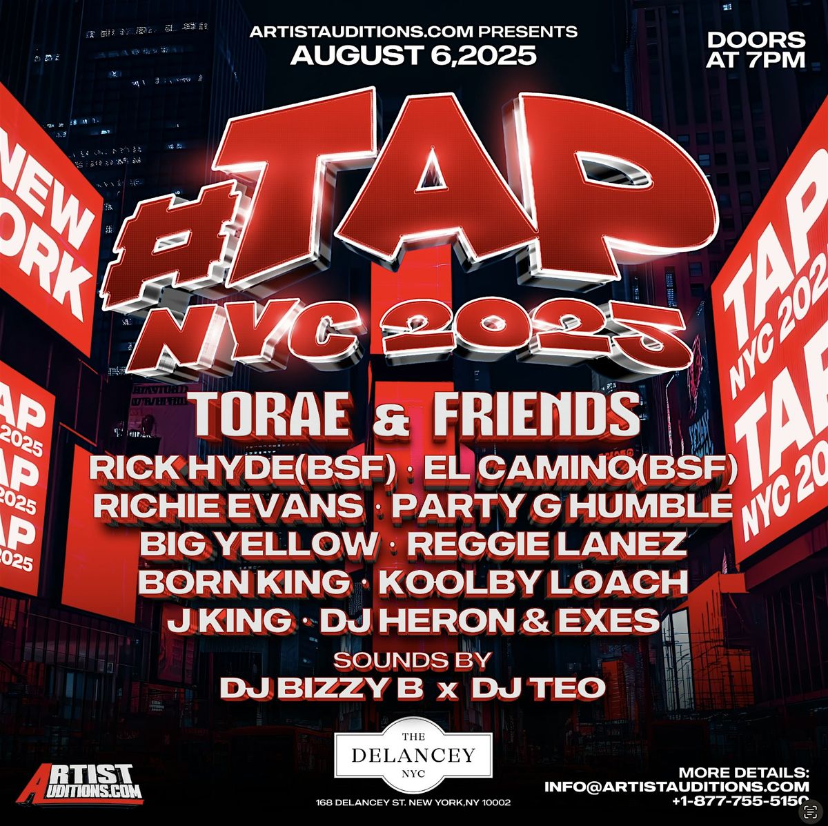 TAPNYC Torae & Friends x Rick Hyde(BSF) x El Camino(BSF) - The Delancey, 6 August | Event in New York