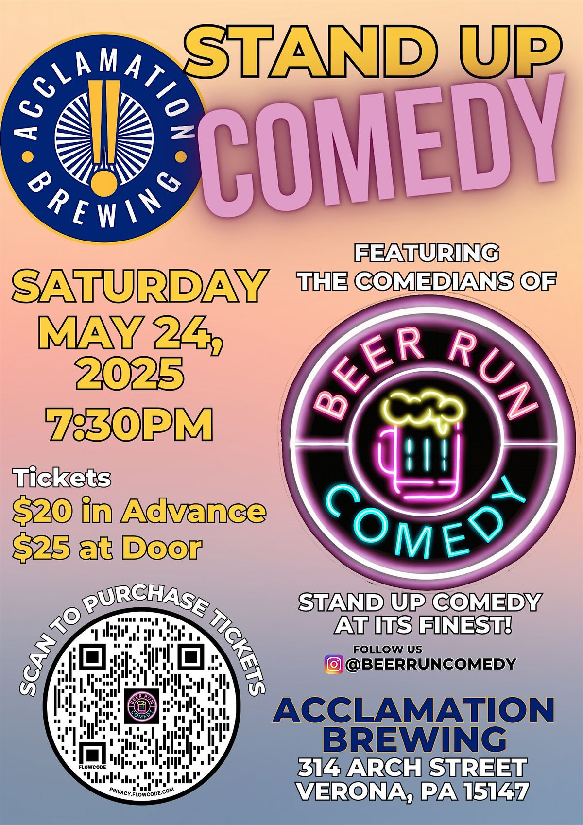 Stand Up Comedy Night at Acclamation Brewing, 24 May | Event in Verona | AllEvents