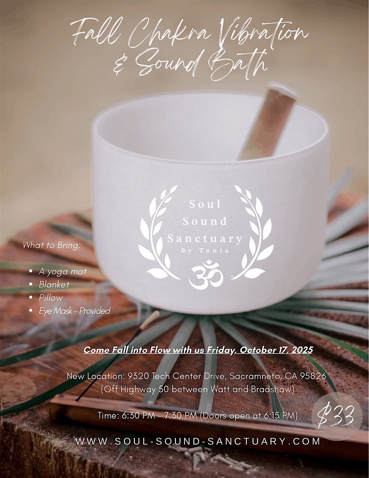 Fall Chakra Vibration & Sound Bath, 17 October | Event in Sacramento | AllEvents