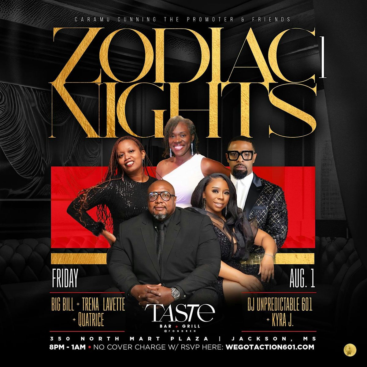 ZODIAC FRIDAYS @ TASTE BAR & GRILL FONDREN, 1 August | Event in Jackson | AllEvents