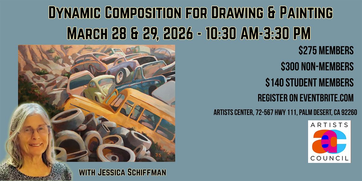 Dynamic Composition for Drawing & Painting 2-Days with Jessica Schiffman, 28 March | Event in Palm Desert
