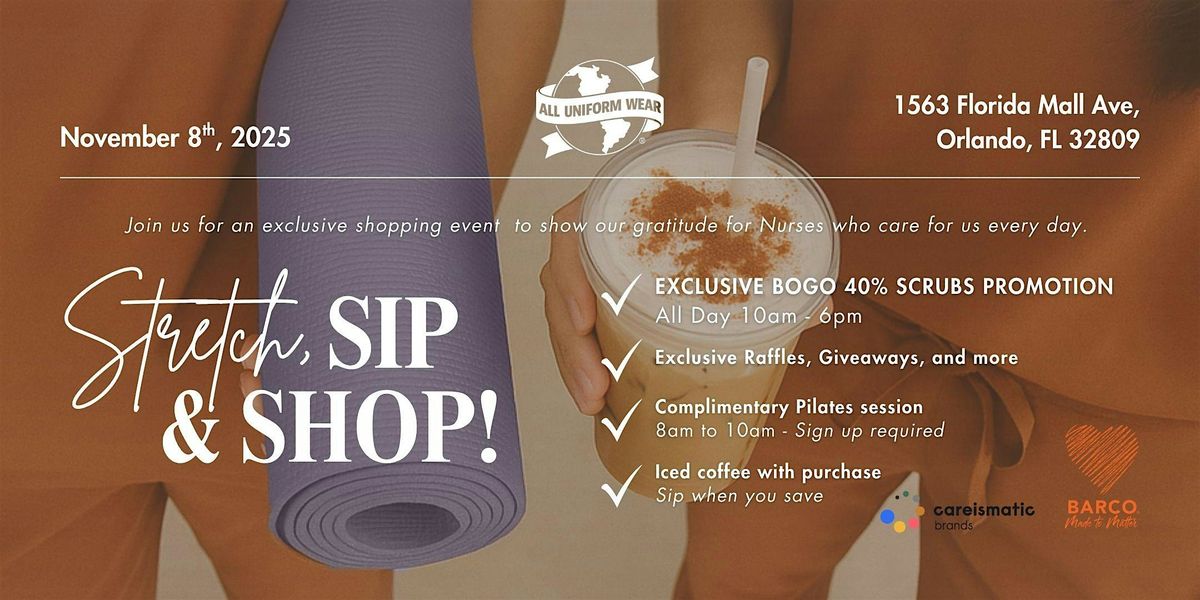 Stretch,Sip and Shop!, 8 November | Event in Orlando | AllEvents