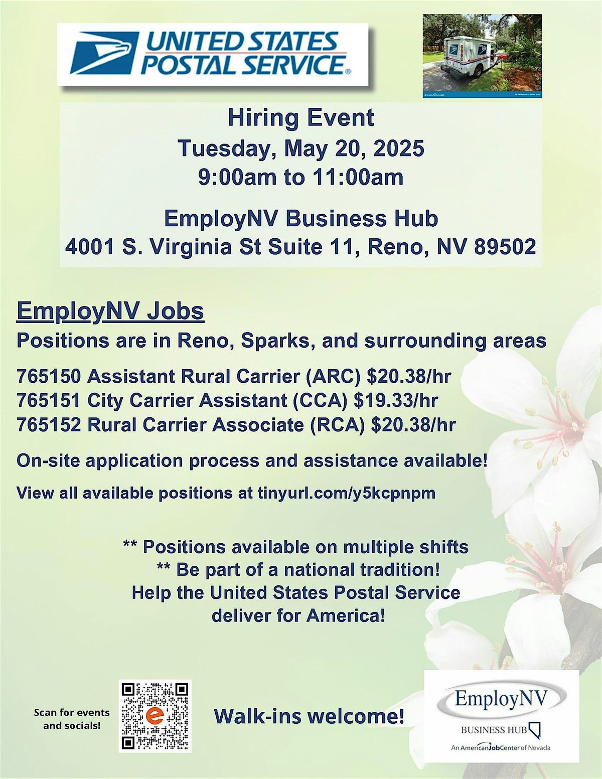 RENO, NV - United States Postal Service Hiring Event, 20 May | Event in Reno | AllEvents