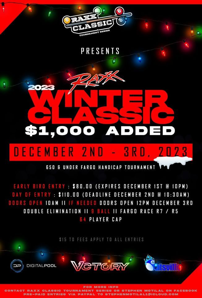 Raxx Classic 1,000 Added Winter Classic, Raxx Pool Room, Sports Bar