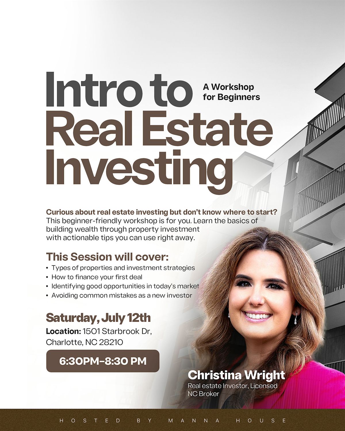 Intro to Real Estate Investing: A Workshop for Beginners, 12 July | Event in Charlotte | AllEvents