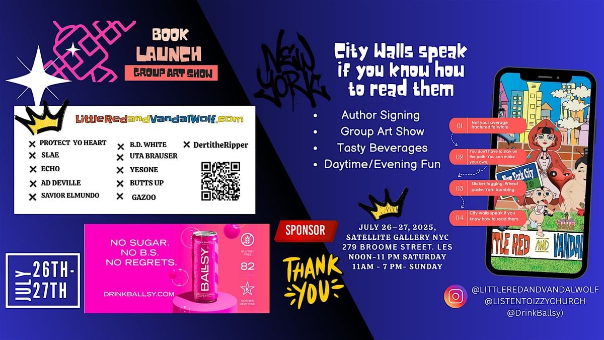 Little Red and Vandal Wolf Book Launch and Group Art Show, 26 July | Event in New York | AllEvents