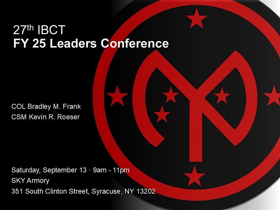27th Infantry Brigade Combat Team Leaders Conference, 13 September | Event in Syracuse | AllEvents