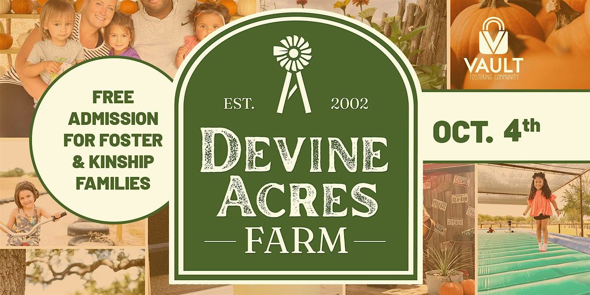 Devin Acres Farm - Active Foster and Kinship Weekend 2025, 4 October | Event in Devine | AllEvents
