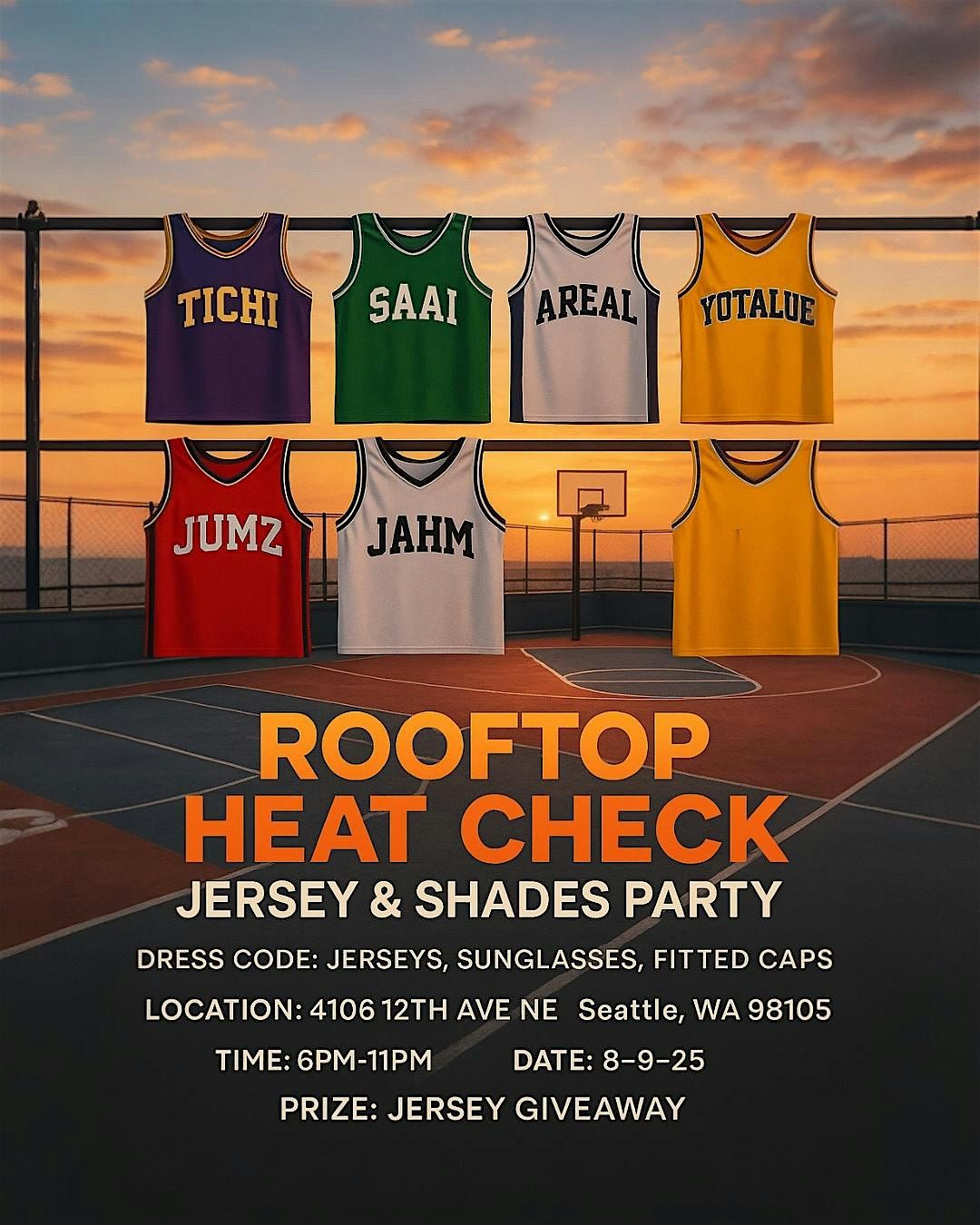 SEATTLE ROOFTOP HEAT CHECK PARTY, 9 August | Event in Seattle | AllEvents