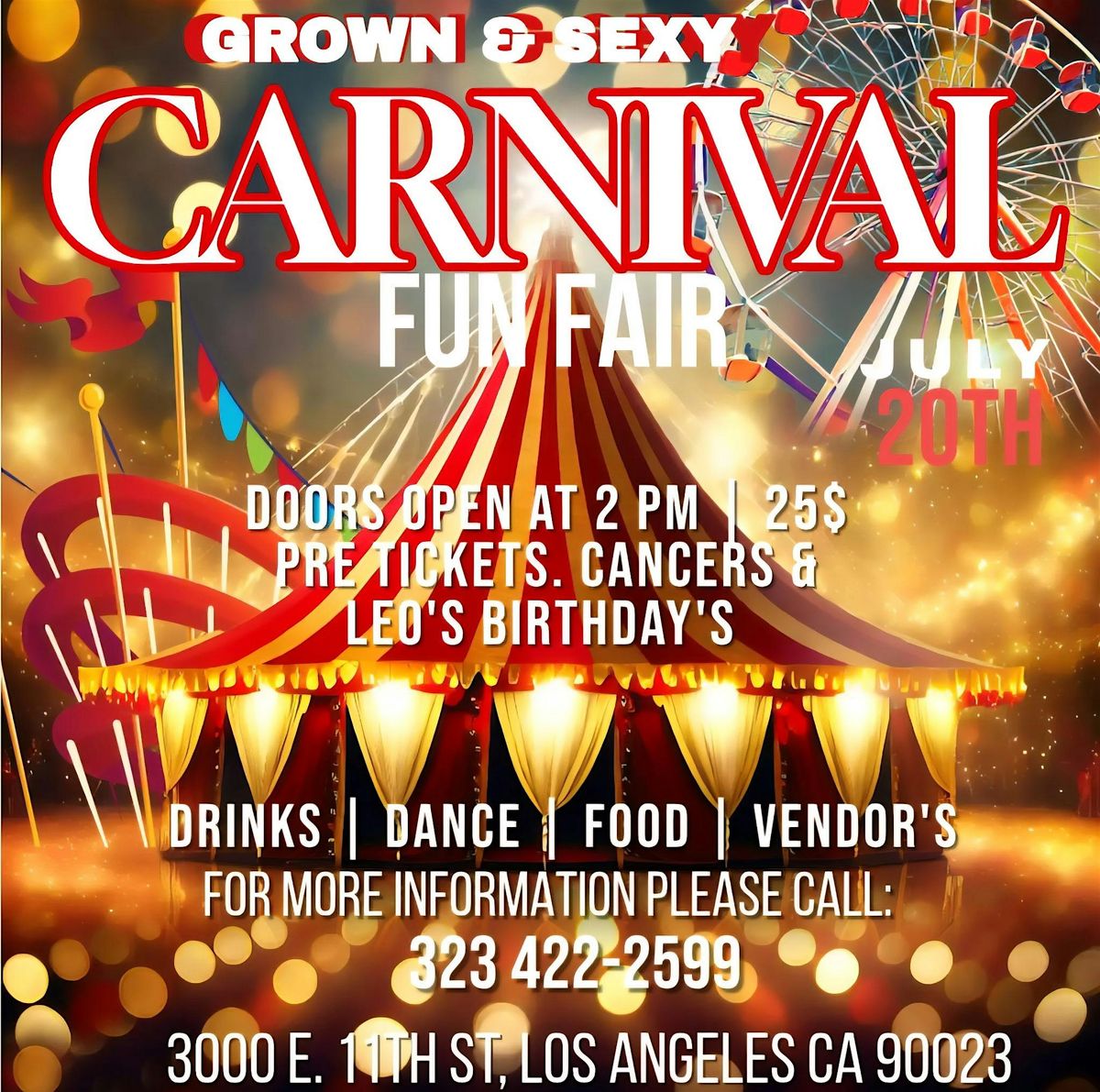 The Adult CARNIVAL & Fun Fair, 20 July | Event in Los Angeles | AllEvents