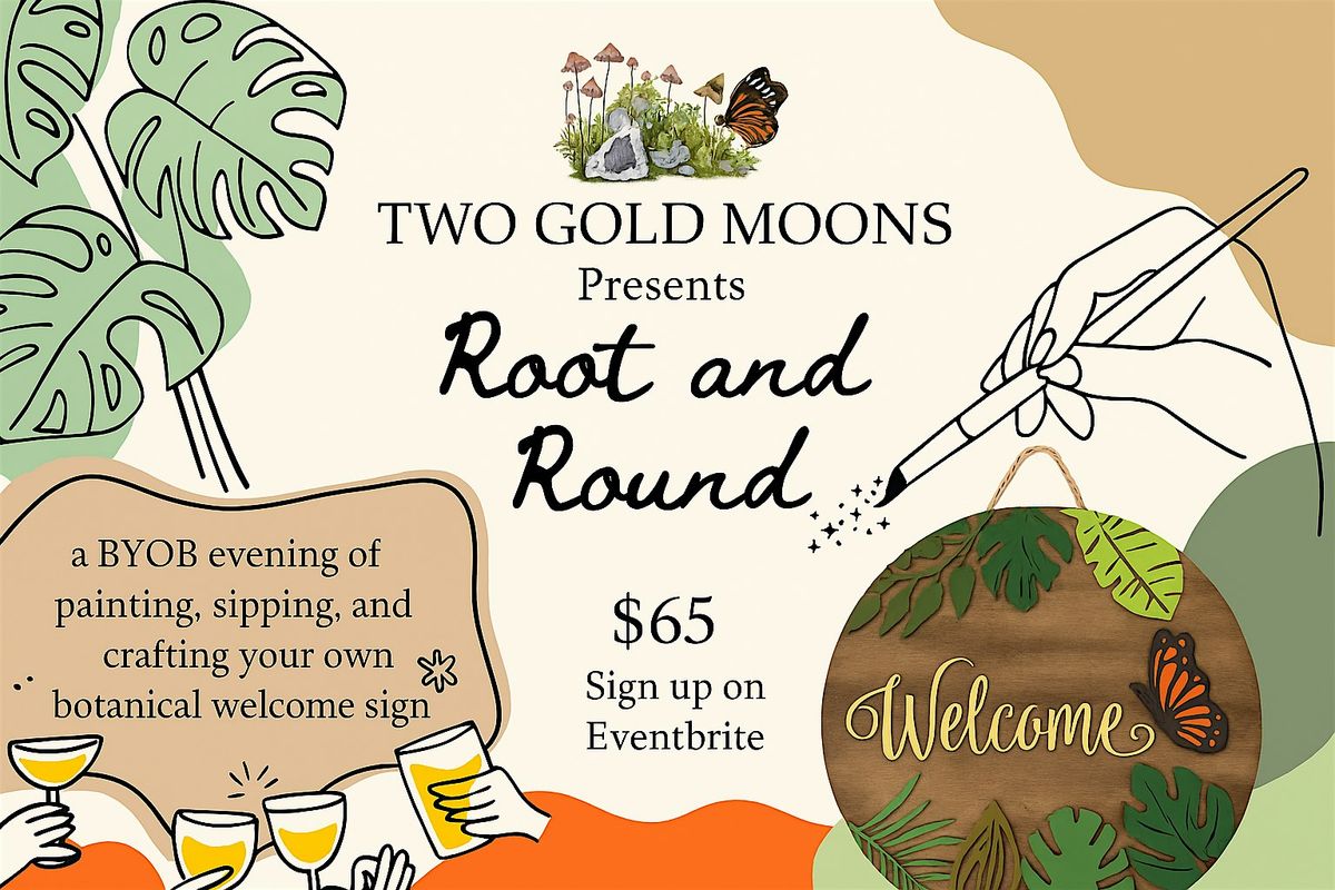 DIY Botanical Wood Welcome Sign at Two Gold Moons (BYOB Night), Two ...