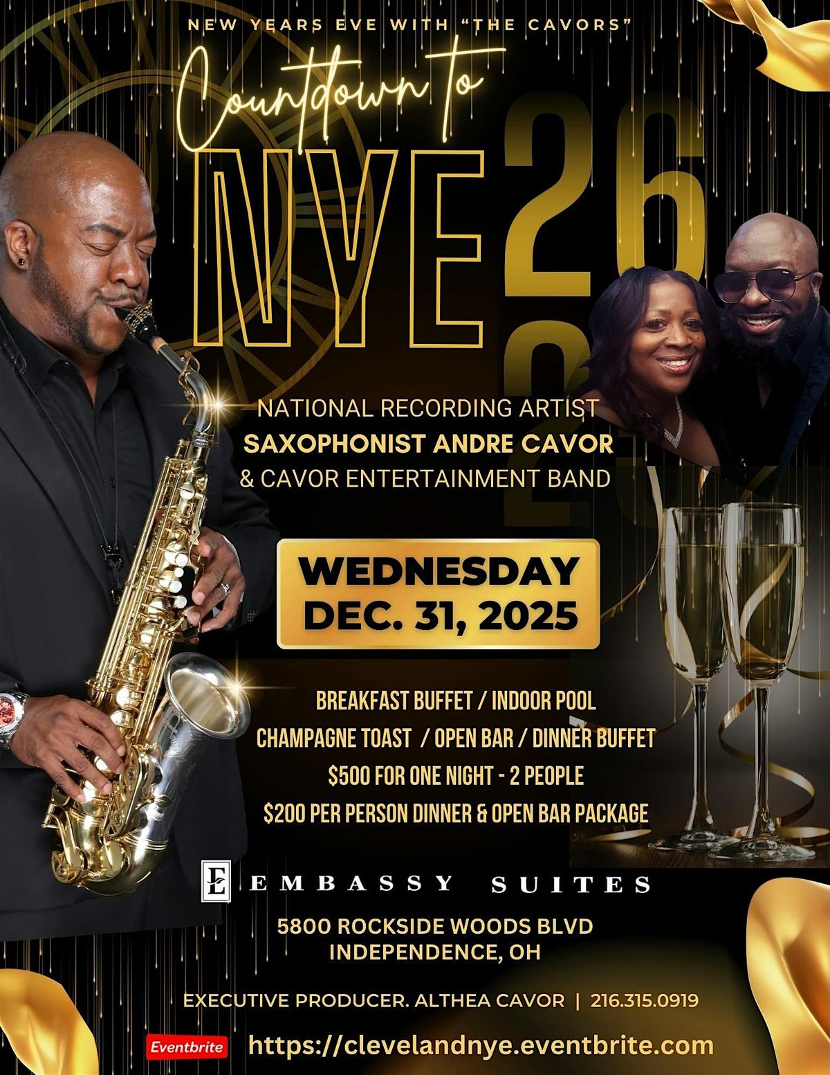 Count Down to NEW YEARS EVE 2026 with The Cavors at Embassy Suites Hotel, 31 December | Event in Independence