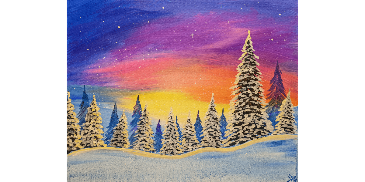 Snowy Sunset Dreamscape - Paint and Sip in Chicago | Classpop!™, 23 November | Event in Woodridge | AllEvents
