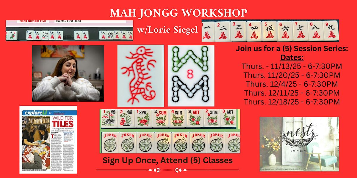 NEW! Series of (5) Mah Jongg Classes  w/Lorie Siegel, 13 November | Event in Northport | AllEvents
