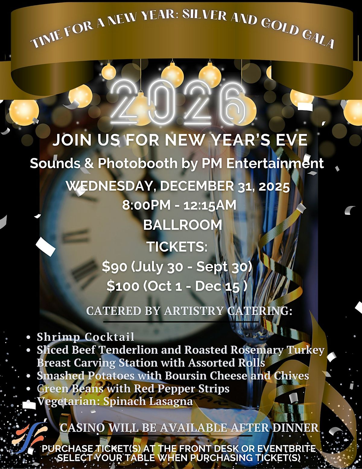 New Year's Eve: -- Time for a New Year: Silver and Gold Gala, 31 December | Event in Montclair | AllEvents