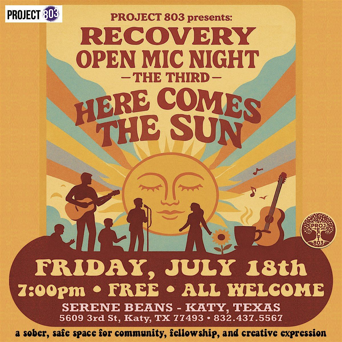 Sober/Recovery Open Mic Night, 18 July | Event in Katy | AllEvents