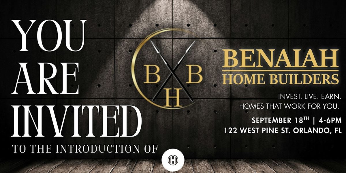 Introduction to Benaiah Home Builders, 24 September | Event in Orlando | AllEvents