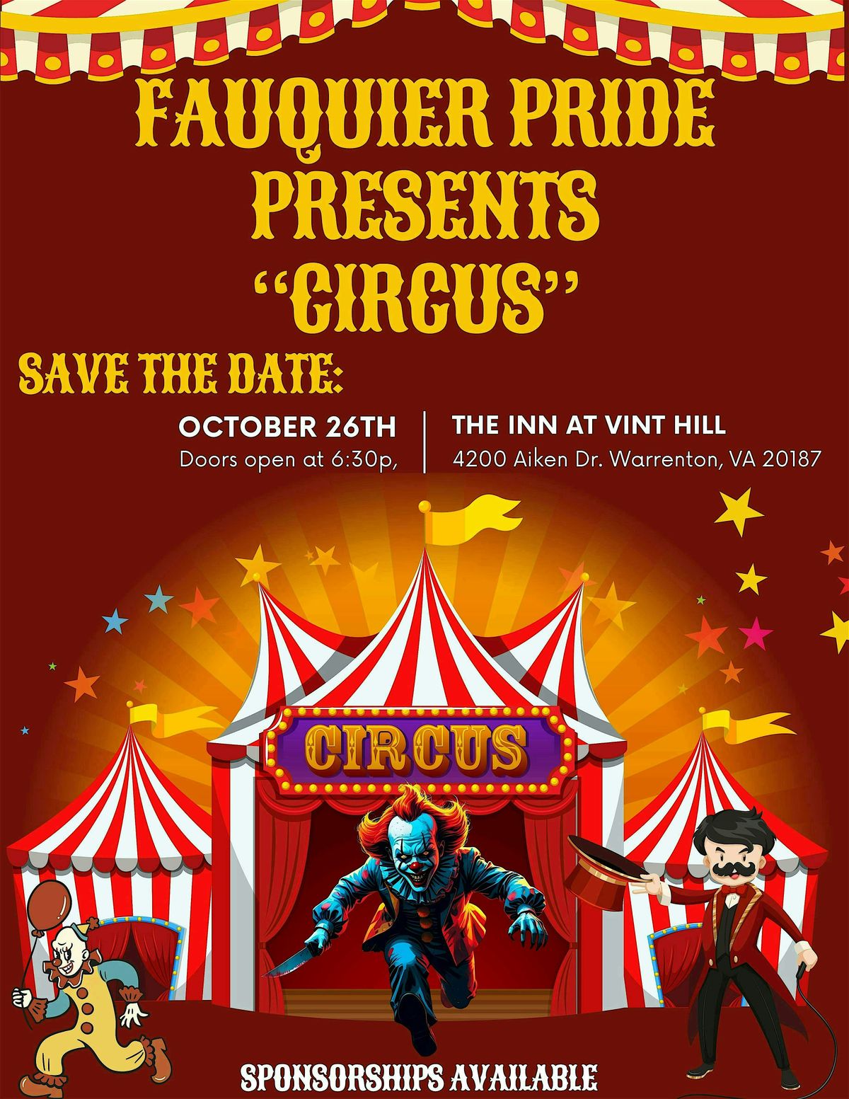 "CIRCUS" Presented by: Fauquier Pride, 26 October | Event in Warrenton | AllEvents