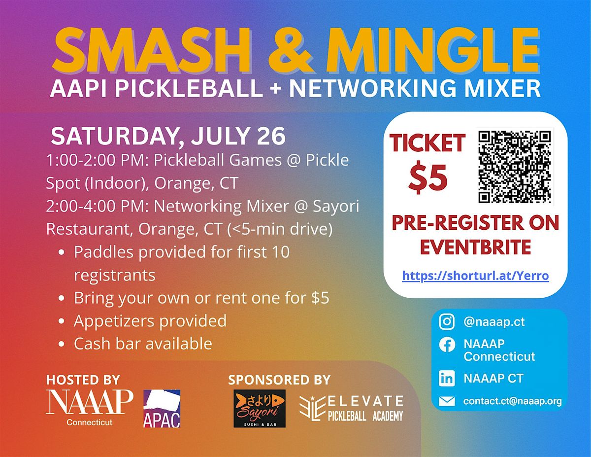 Smash and Mingle: AAPI Pickleball + Networking Mixer, 26 July | Event in Orange | AllEvents