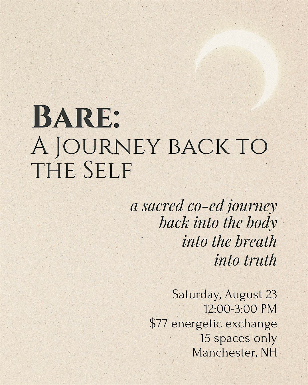 BARE: A Journey Back to the Self, 23 August | Event in Manchester | AllEvents