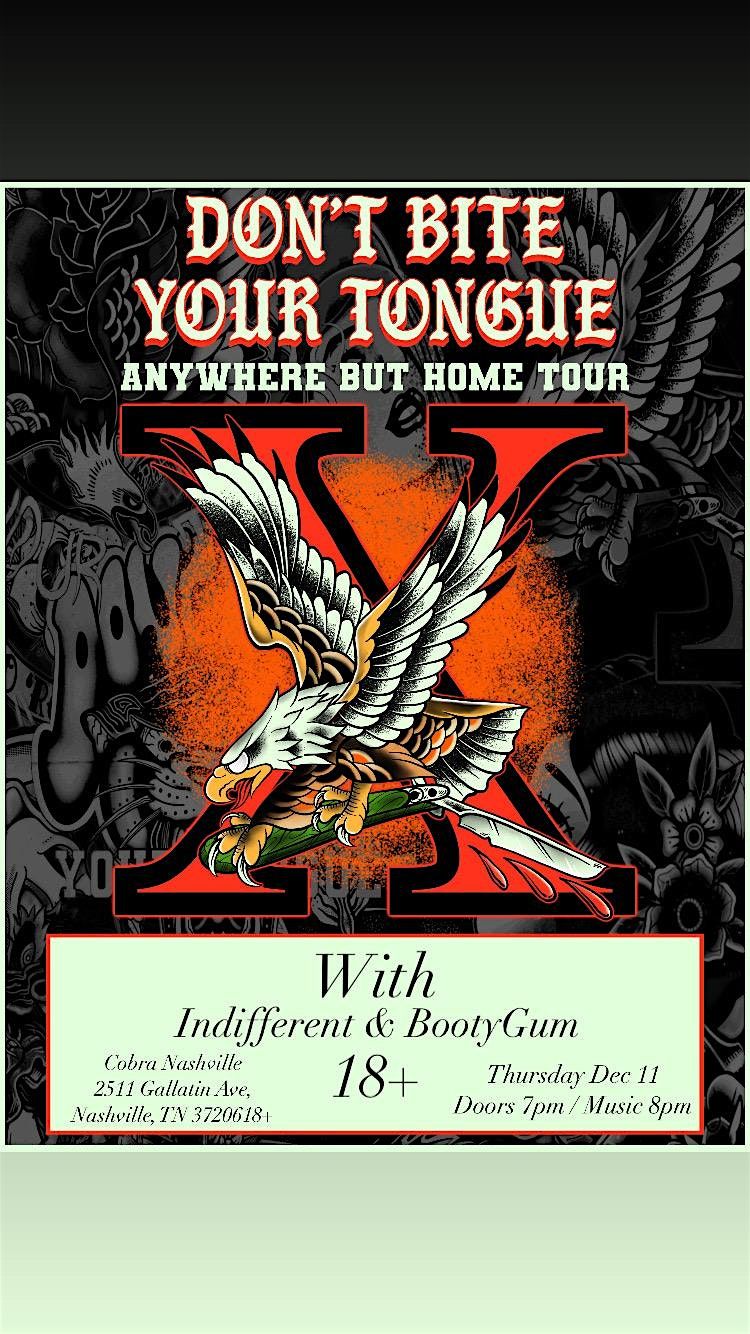 Venue: Don't Bite Your Tongue | Bootygum | Indifferent, 11 December | Event in Nashville | AllEvents