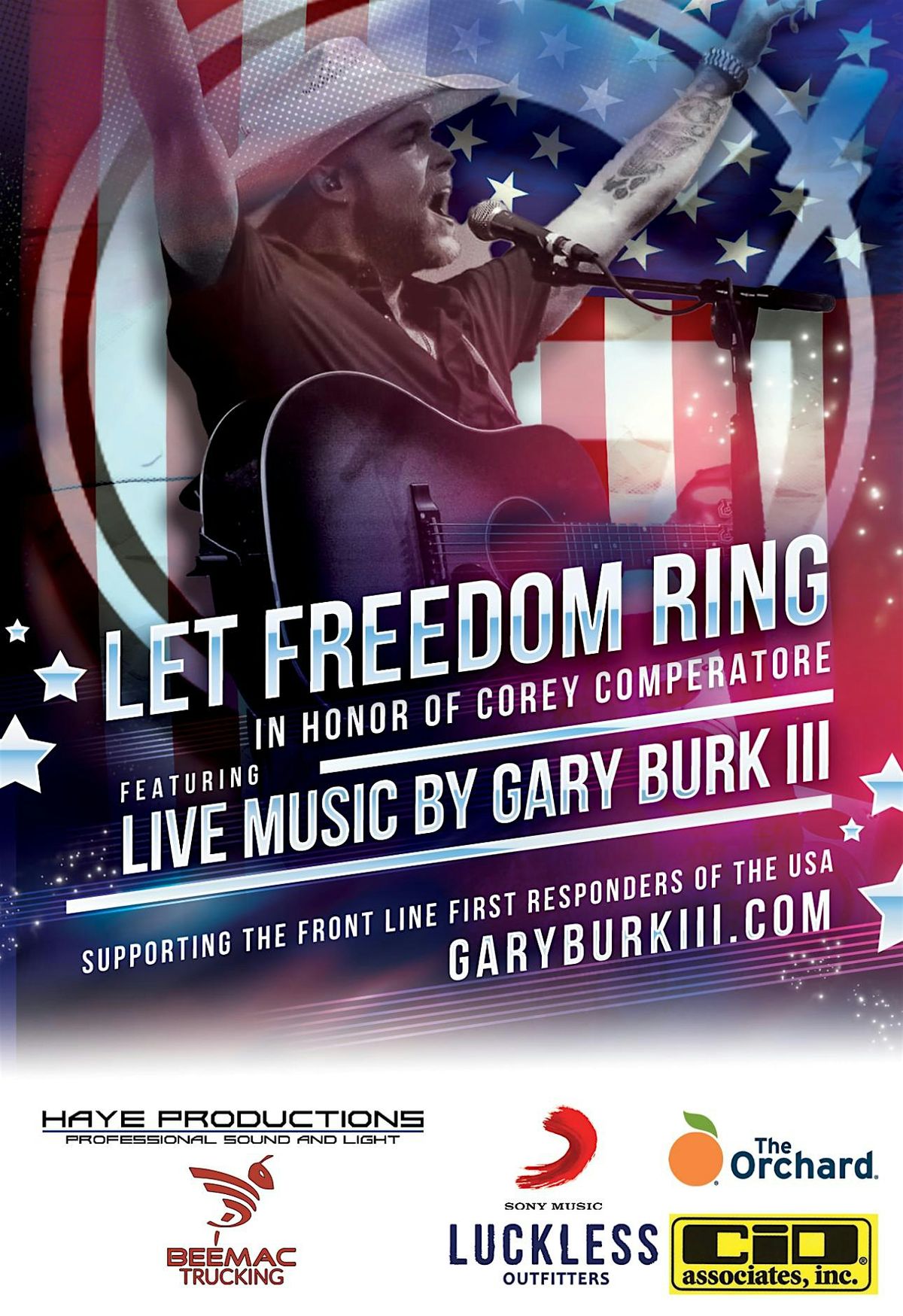 GARY BURK III LET FREEDOM RING CONCERT TOUR, 9 August | Event in Penn Run | AllEvents