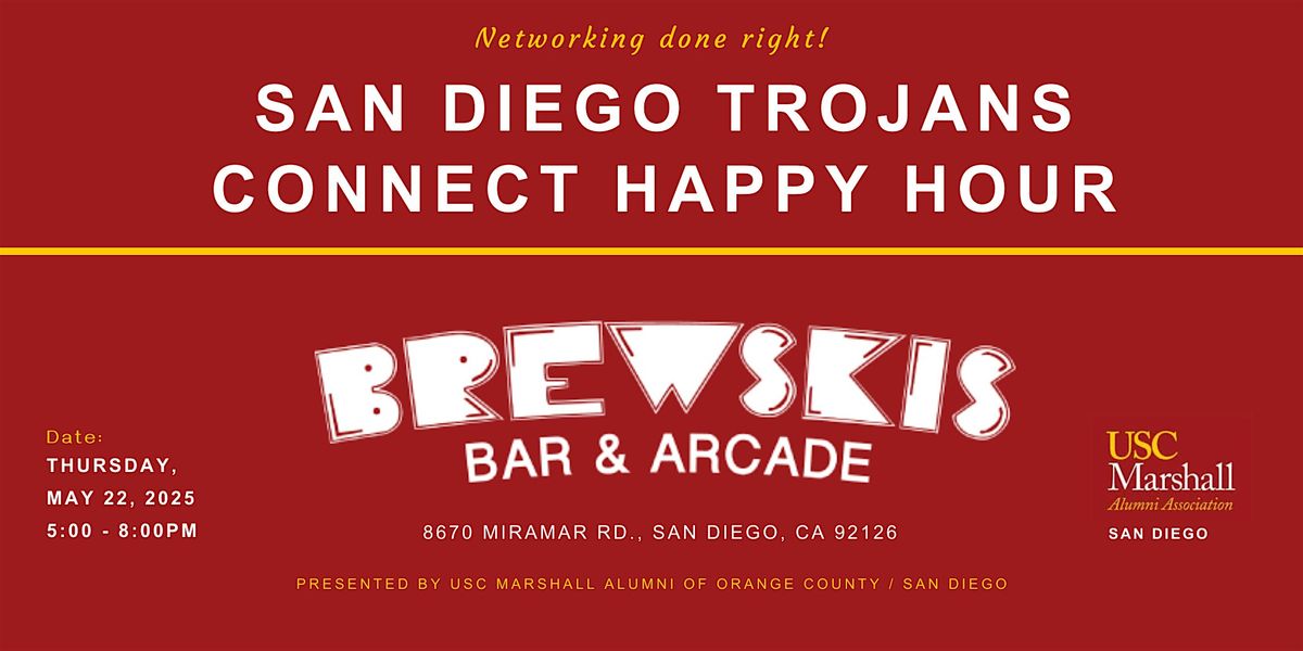 San Diego Trojans Connect Happy Hour – Brewski's Bar & Arcade - 5/22, 22 May | Event in San Diego | AllEvents