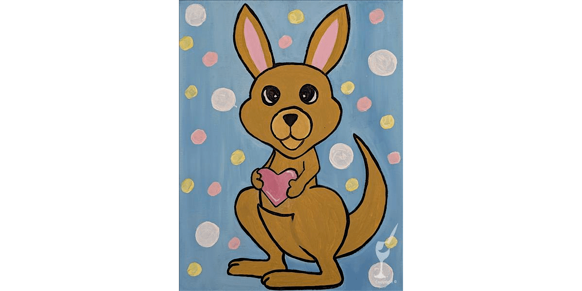 Heartfelt Kangaroo Hug - Family Fun - Paint and Sip in Houston | Classpop!™, 10 August | Event in Pasadena