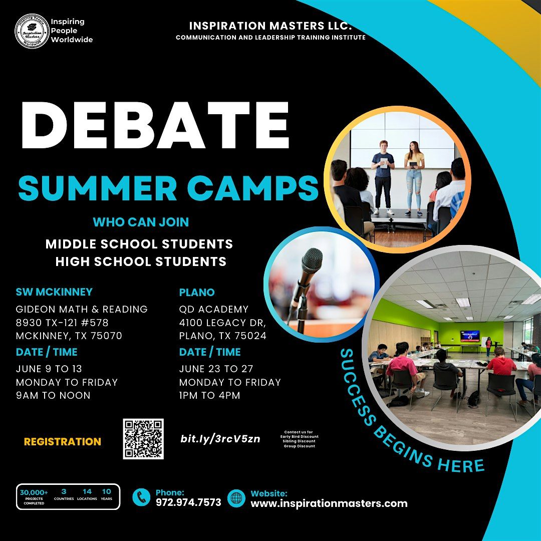 Debate Summer Camps in Plano, 23 June | Event in Plano | AllEvents