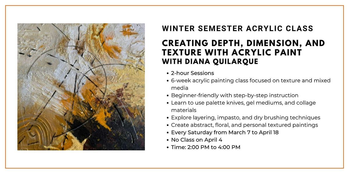 Winter Acrylic Class: The Art of Creating Depth, Dimension & Texture, 7 March | Event in Ottawa | AllEvents