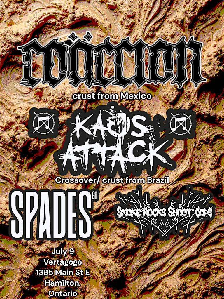 Coaccion (MEX), Kaos Attack (Brazil), Spades GT, SRSC, 9 July | Event in Hamilton | AllEvents