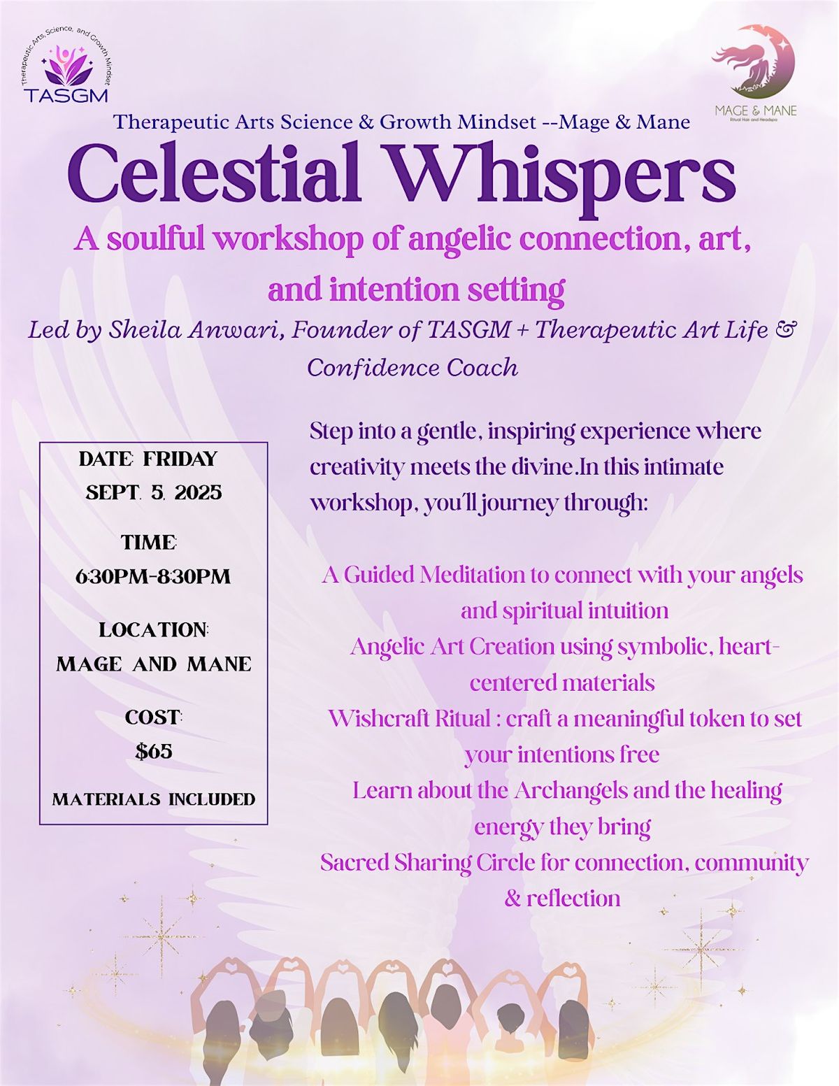 Celestial Whispers - A soulful workshop of angelic connection, 5 September | Event in Herndon | AllEvents