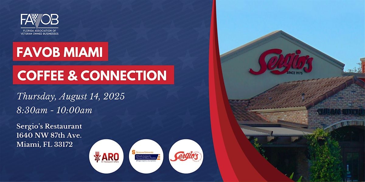 FAVOB Miami Coffee and Connection, 14 August | Event in Doral | AllEvents