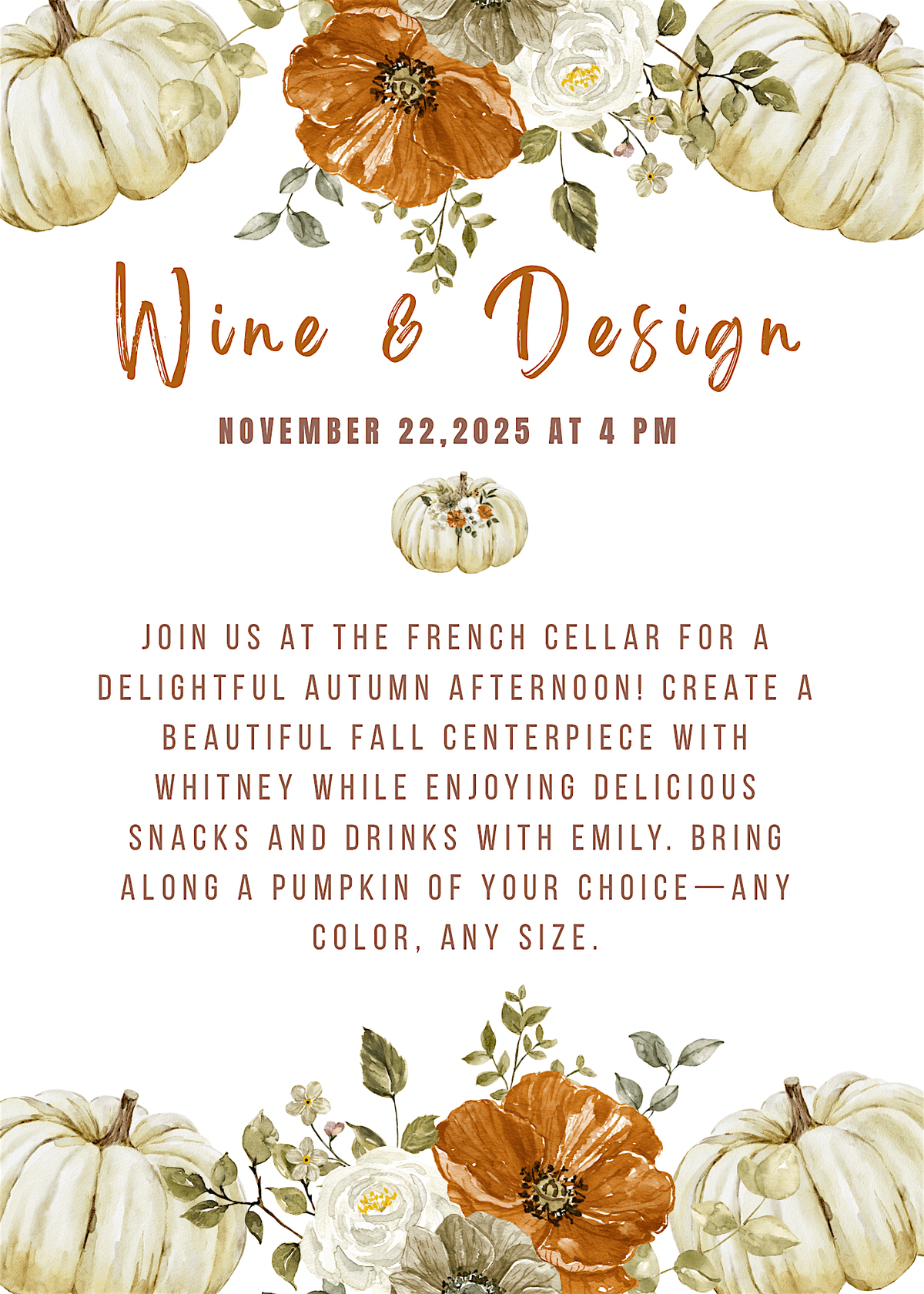 Sip and Centerpiece, 22 November | Event in Machias | AllEvents