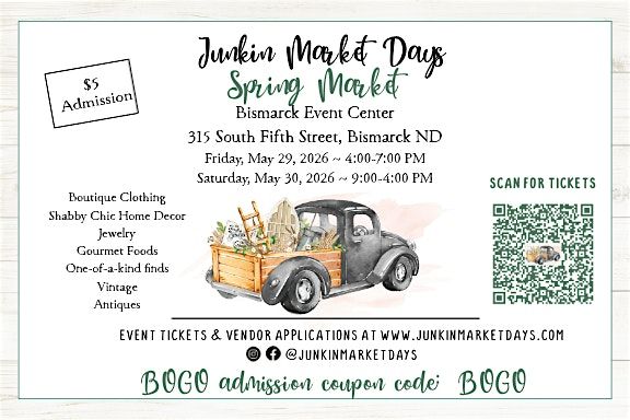 Junkin' Market Days Bismarck Spring Event (Customer), 29 May | Event in Bismarck | AllEvents