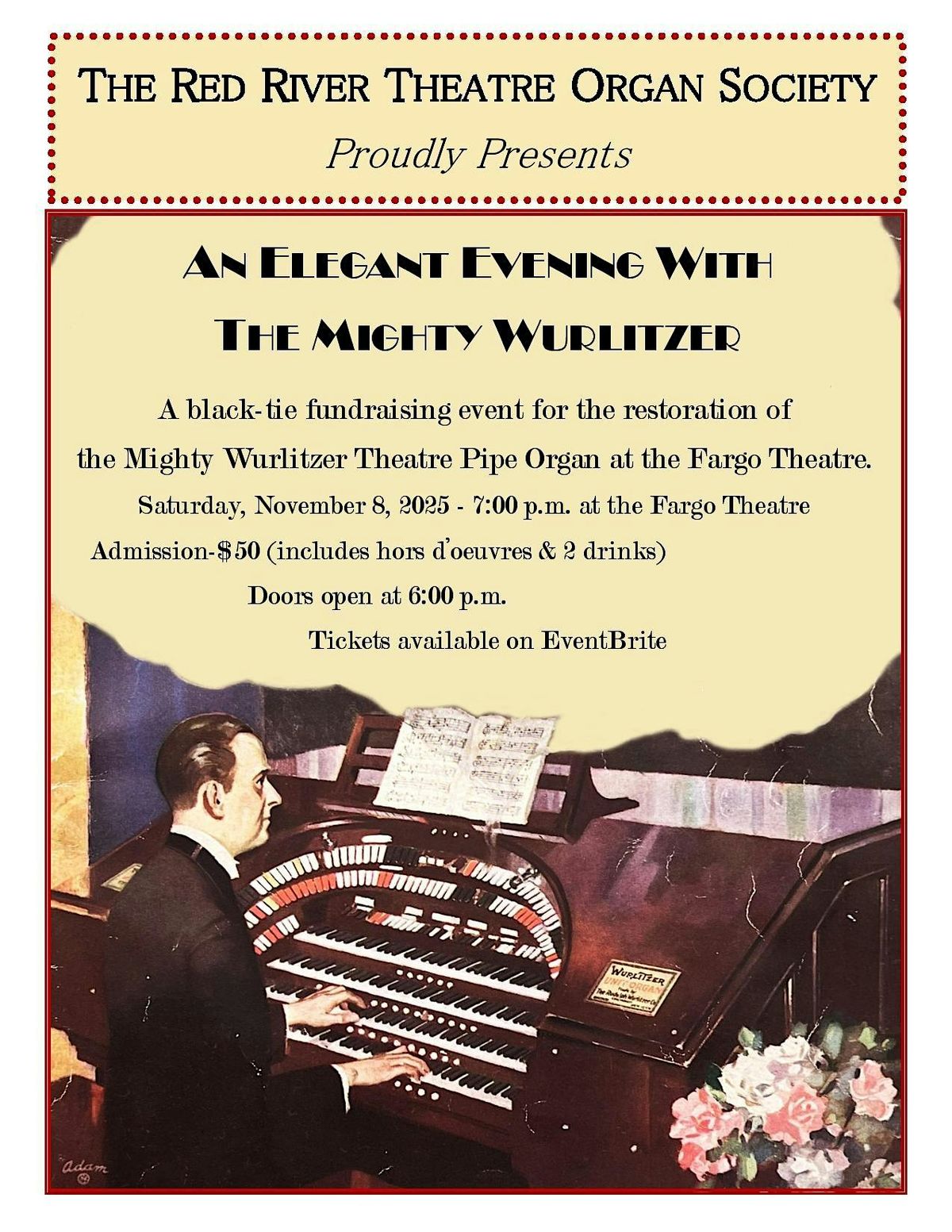 An Elegant Evening With The Mighty Wurlitzer ., 8 November | Event in Fargo | AllEvents