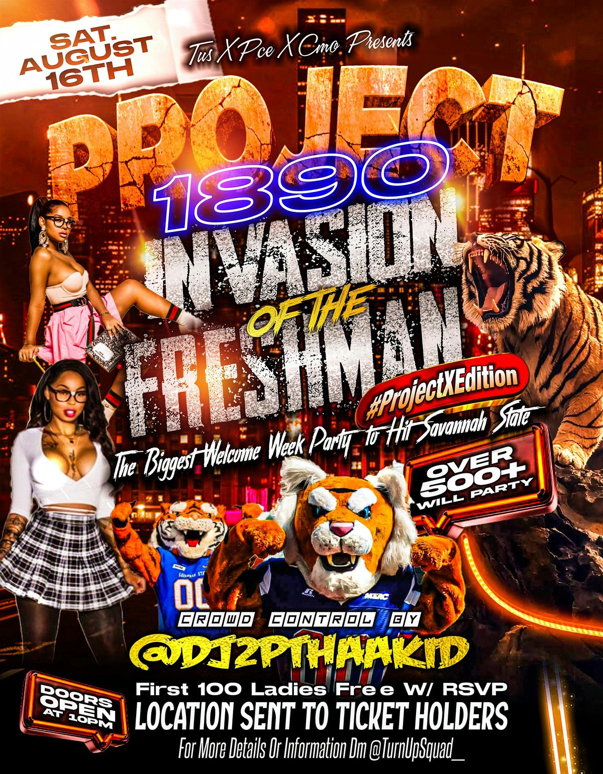 PROJECT 1890 | INVASION OF THE FRESHMAN SSU BACK TO SCHOOL BASH, 16 August | Event in Savannah | AllEvents