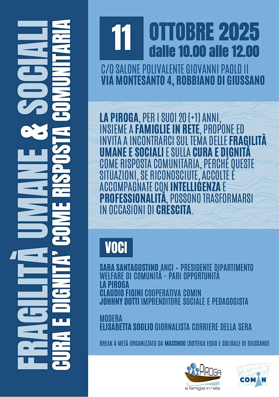 FRAGILITA' UMANE & SOCIALI - Cura e Dignità come risposta comunitaria, 11 October | Event in Giussano