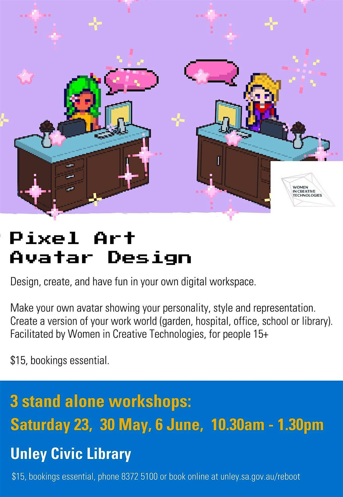 Pixel Art Avatar Design, Unley Civic Library, 6 June 2026 | AllEvents