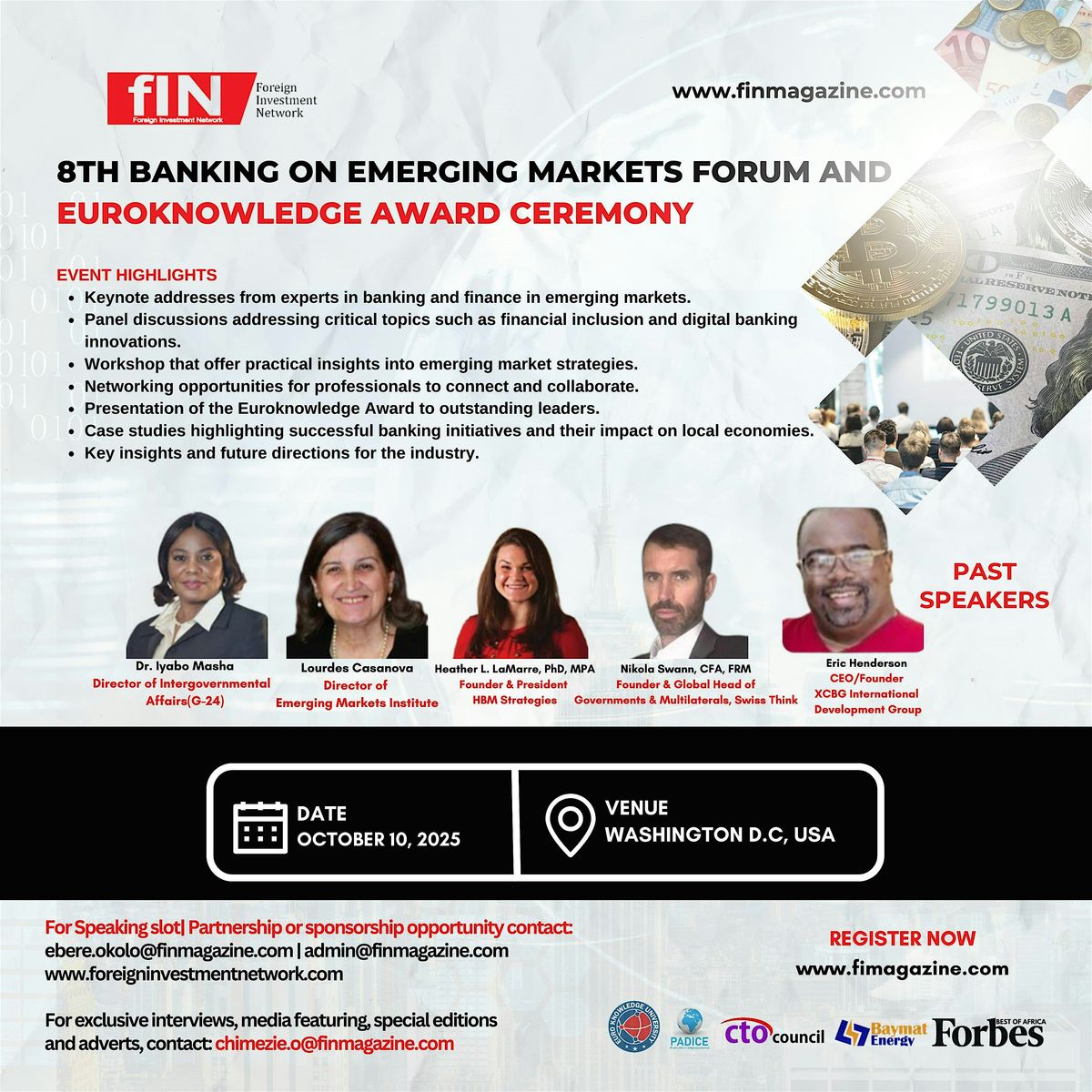 8th Banking on Emerging Markets Forum and Euroknowledge Award Ceremony, 10 October | Event in Washington | AllEvents