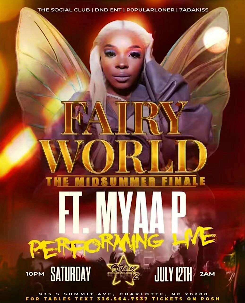 Saturday July 12th Myaa P performing live text 704-674-2207 for tables, 12 July | Event in Charlotte | AllEvents