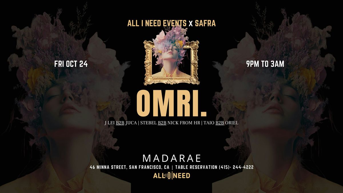 OMRI. [Indie Dance] at MadaRae San Francisco, 24 October | Event in San Francisco | AllEvents