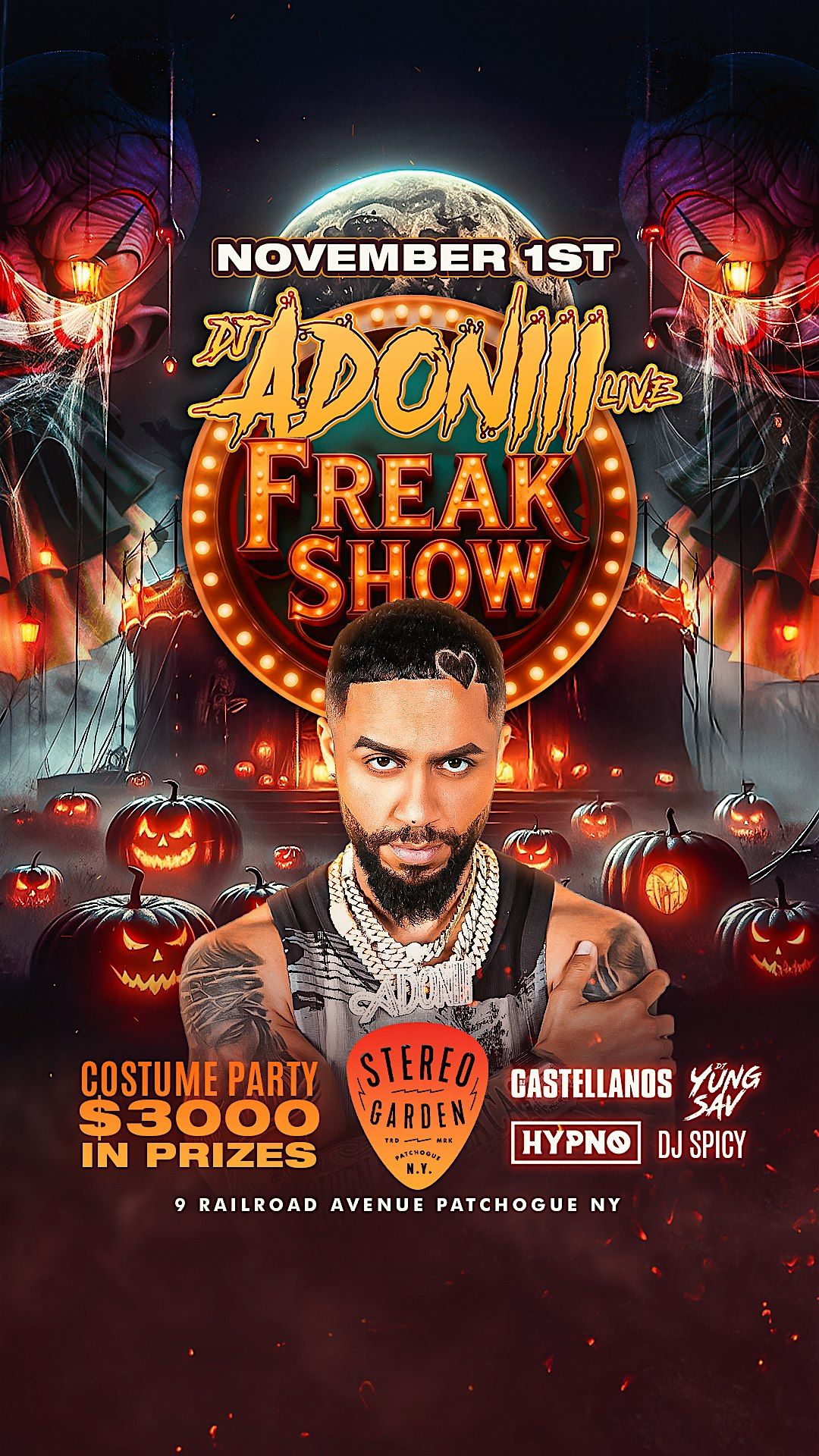 DJ ADONI HALLOWEEN FREAK SHOW, 1 November | Event in Patchogue | AllEvents
